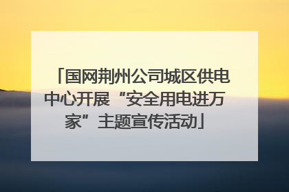 国网荆州公司城区供电中心开展“安全用电进万家”主题宣传活动